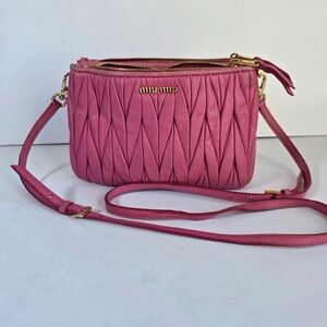 Miu Miu Pink Matelasse Shoulder Bag